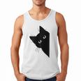 Curious Cat Peeking Sneaky Cat Cat Mom Cat Dad Men Tank Top