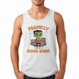 Cute Halloween Teacher Librarian Frankenstein Reading Books Men Tank Top