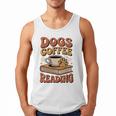 Dogs Coffee Reading Book Lover Men Tank Top