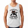 Read Banned Books Drink Coffee Fight Evil Retro Cat Men Tank Top Read Banned Books Drink Coffee Fight Evil Retro Cat Men Tank Top
