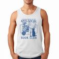 Sarcastic Anti Social Book Club Cat Skull Book Lover Men Tank Top
