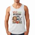 Wild About Reading Zoo Animals For Bookworm Book Reader Men Tank Top