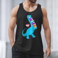 Cool Dinosaur Books Art For Men Women Libarian Book Lover Men Tank Top