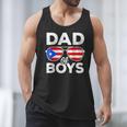Dad Of Boys Fathers Day Retro Puerto Rico Flag Boricua Dad Men Tank Top