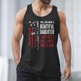 Daughter Gun Shovel Alibi Mom Dad Guns Joke -ON Back Men Tank Top