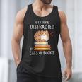 Easily Distracted By Cats And Books Reading Lover Bookish Men Tank Top