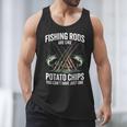 Fishing Rods Are Like Potato Chips Dad Fisherman Men Tank Top