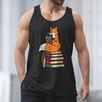 Fox Books Read Reading Librarian America Men Women Kids Men Tank Top