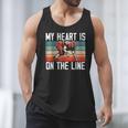 My Heart Is On The Line Football Mom Dad Offensive Lineman Men Tank Top