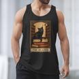 The Reader Cat Book Reading Halloween Tarot Card Men Tank Top