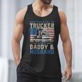 Semi Truck Driver Trucker Daddy Husband US American Flag Men Tank Top
