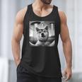 Shiba Inu Dog Dad Mom Graphic Selfie UFOs Weird Aliens Men Tank Top