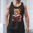 Teddy Bear Reading a Book Men Tank Top