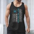 USA Flag Best Dog Dad Ever American Puppy Lover Paw Men Tank Top
