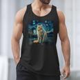 Van Gogh Starry Night Cat For Cat Lover Cat Mom And Cat Dad Men Tank Top