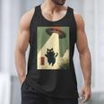 Vintage Japanese Cat Alien Cat Dad UFO Abduction Graphic Tee Men Tank Top