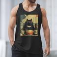 Vintage Japanese Cat Ramen Cat Dad Retro Graphic Women Men Tank Top