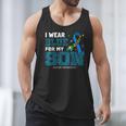 I Wear Blue For My Son Autism Awareness Mom Dad Parents Men Tank Top