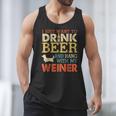 Weiner Dachshund Dad Drink Beer Hang With Dog Vintage Men Tank Top