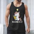Women's Reading Is Lit Unicorn Library English Teacher Book Lover Men Tank Top