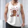 Cute Dachshund Valentine's Day Heart Love Dog Mom Dog Dad Men Tank Top