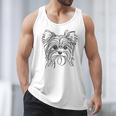 Line Art Dad Mom Dog Teecup Yorkie Men Tank Top