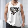 Mallard Duck Hunting Camo Easily Distracted Duck Dad Men Tank Top