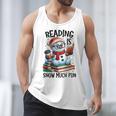 Reading Is Snow Much Fun Christmas Bookworm Snowman Reading Men Tank Top