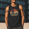 Bigfoot Walking a Dog Bernedoodle Dog Dad Men Tank Top