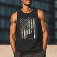Camo US Flag Deer Elk Buck Camoflage Hunting Hunter Dad Short Sleeve Men Tank Top