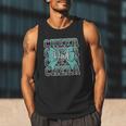 Cheer Dad Daddy Bow Sport Cheerleader Cheerleading Teal Blue Men Tank Top