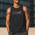 Dachshund Doxie Weenie Mom Dad Heartbeat Tie Dye Dog Men Tank Top