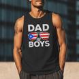 Dad Of Boys Fathers Day Retro Puerto Rico Flag Boricua Dad Men Tank Top