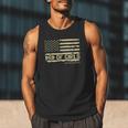 Dad Of Girls Outnumbered US Flag Father's Day Daughter Dad Men Tank Top