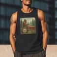 Farmer Men Tractor Rancher Farm Dad Distressed Men Tank Top