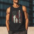Father's Day Baseball Papa USA Flag Dad Men Baseball Men Tank Top