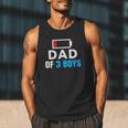 Matching Father's Day Low Battery Dad Of 3 Boys Men Tank Top