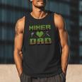 Miner Dad Birthday Boy Party Video Gamer Pixel Men Tank Top