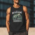 My Retirement Vehicle Riding Lawn Mower Retro Dad Men Tank Top My Retirement Vehicle Riding Lawn Mower Retro Dad Men Tank Top