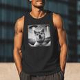 Shiba Inu Dog Dad Mom Graphic Selfie UFOs Weird Aliens Men Tank Top