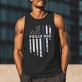 Thin Blue Line Proud Dad Police Family T-Shirt Men Tank Top