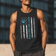 USA Flag Best Dog Dad Ever American Puppy Lover Paw Men Tank Top