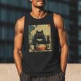 Vintage Japanese Cat Ramen Cat Dad Retro Graphic Women Men Tank Top
