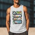On Back Tired Dads Club Car Race Track On Dad Daddy Men Tank Top On Back Tired Dads Club Car Race Track On Dad Daddy Men Tank Top