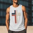 Blessed Dad Christian From Daughter Son Jesus Patriotic Men Tank Top
