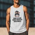 Born To Read Books Forced To Read Emails Messy Bun Reading Men Tank Top