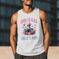 Born To Read Forced To Work Reading Skeleton Bookish Book Men Tank Top