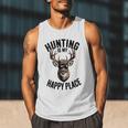 Camo Deer Hunting Is My Happy Place Dad Hunter Men Tank Top