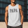 Checkered Papa Lightning Bolt Fathers Day Dad Grandpa Men Tank Top