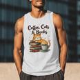 Coffee Cats And Books Lover For Women & Girls Coffee Men Tank Top
